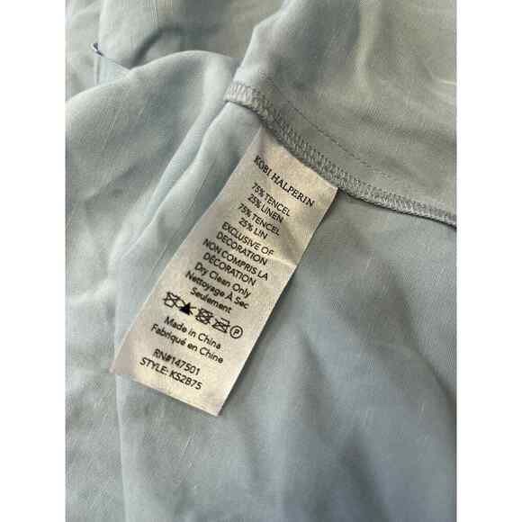 KOBI HALPERIN Light Blue Luisa Embroidered Floral Ruffle Blouse Top Shirt Size S - Picture 5 of 5